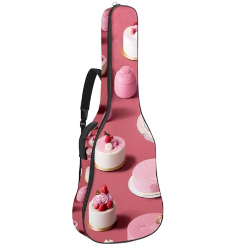 Housse de guitare rose et colorée pour les cours de musique et voyages