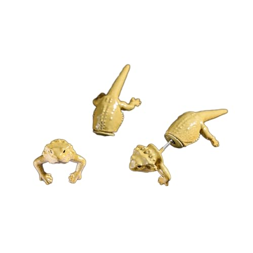 Boucles d'oreilles lézard 3D finitions rock stud luxe
