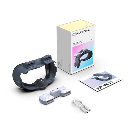 Jemora Máscara facial de repuesto con ventilador de refrigeración de circulación de aire VR para Quest 3, ventiladores duales magnéticos, aire frío hacia adentro/disipación de calor hacia afuera, elim
