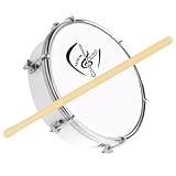 Tamborim 6 Pol. Abs Pele Leitosa C/Baqueta Madeira e Chave de Afinação - Web Music Shop (Branco)