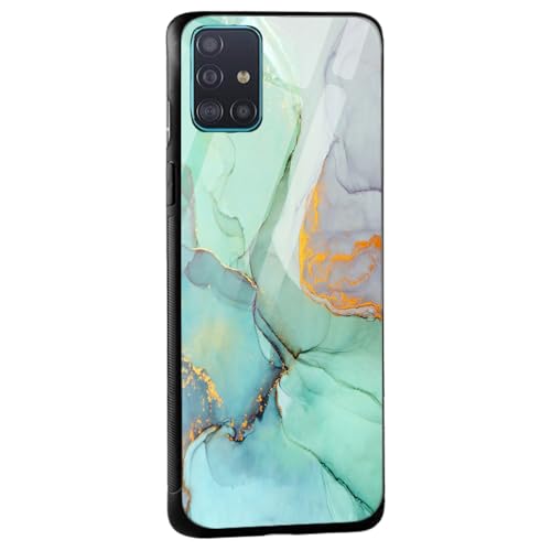 Image of COLORflow Back Cover Compatible with Samsung Galaxy A71 | Green Marble | Shockproof TPU Bumper Cover with Camera Protection Back Cover Compatible with Samsung Galaxy A71