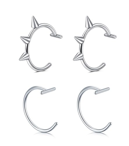 QWALIT Fake Nose Ring Fake Lip Piercing Fake Lip Ring Fake Nose Ring Hoop Fake Snake Bites Fake Lip Piercings Faux Lip Rings Fake Nose Piercing Clip on Nose Ring Spring