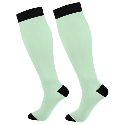 Burbuja Mint Green Compression Socks for Women Men (20-30mmHg), Knee High Socks Circulation Support for Sport Running Hiking Nurse, 1 Pair