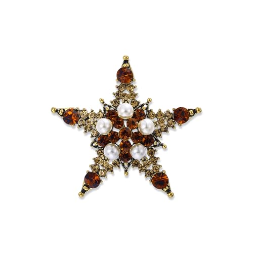 Image of Crystal Flower Brooch Pins for Women Elegant Enamel Rhinestone Floral Brooches Pin Fashion Jewelry for Party Dance Wedding Banquet Brooch for Women Gift