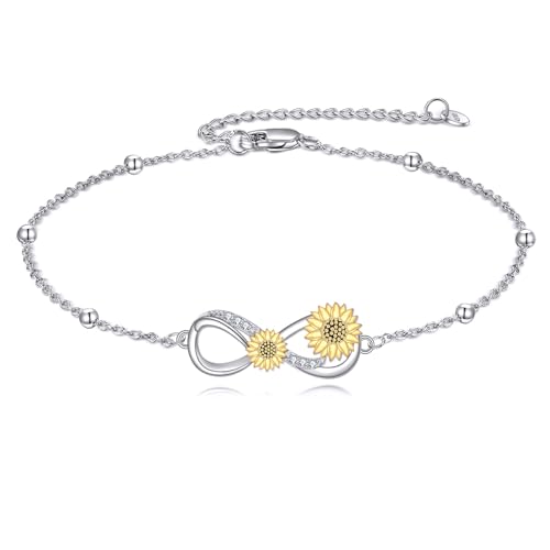 Image of POPLYKE Ladybug /Dragonfly /Bee /Paw Bracelet for Women Sterling SIlver Bracelet /Anklet Jewelry Gift for Women