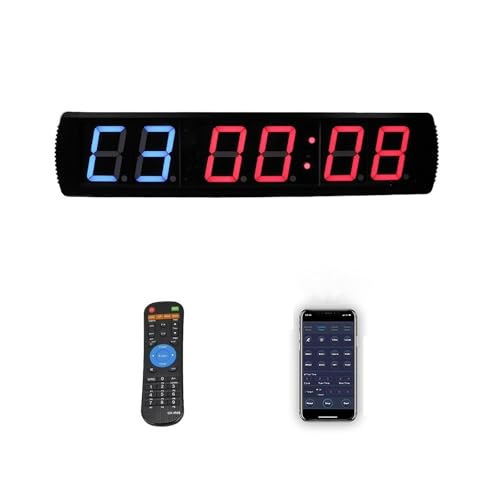 Gran reloj LED digital de gran tamaño Temporizador de intervalos LED programable de 4 pulgadas, reloj de cuenta regresiva, cronómetro for gimnasio interior, deporte de Fitness Estante o montaje en par