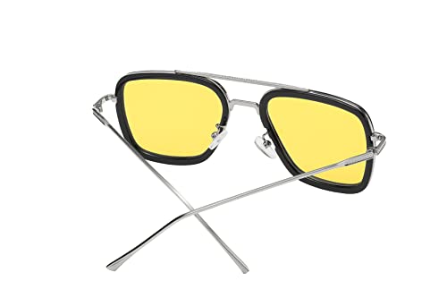 OWL Tony Stark Square Aviator Sunglasses Metal Frame Iron Man Vintage Glasses Spider Man Eyeglasses for Men3