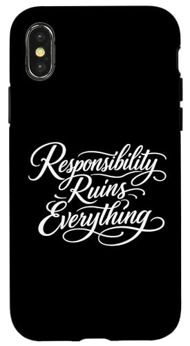 Sarcasm Responsibility Ruins Everything Funny ���f�B�[�X �X�}�z�P�[�X iPhone X/XS �p