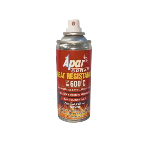 Image of APAR Heat Resistance Spray Paint SILVER -225 ml (Pack of 2-Pcs), For High Heat Surface Like silencer, boiler,chimneys etc.