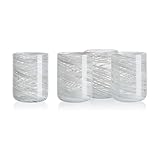 Mikasa Color Swirl Grey Set of 4 Double Old Fashion Drinking Glasses, 15 Ounce