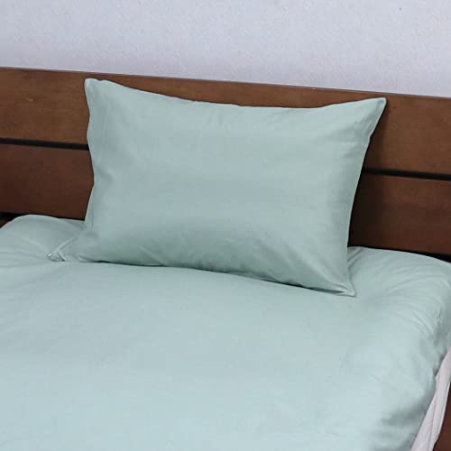 枕カバー ピロケース 綿100% 日本製 東三河産【大人のくすみカラー】43×63cm枕用 ファスナー式 夏 冬 オールシーズン おしゃれ 丸洗いOK (セイジグリーン)