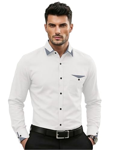 Image of TAGDO Men's Full Sleeve Shirt | Pocket Design and Spread Collar Shirt for Man (2054)