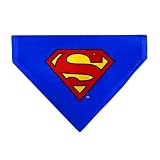 DC Comics Pet Bandana Superman Shield Logo Blue Red Yellow Slip On Collar Bandana Only