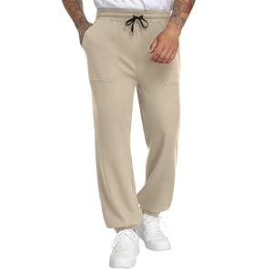 Men’s Casual Drawstring Baggy Jogger Pants Tapered Elastic Waist Sweatpants with Pockets