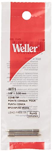 Image of Weller MT1 -.031 inch /.8 mm Conical Tip For SP23 / SP25 Series Irons, Black, Copper