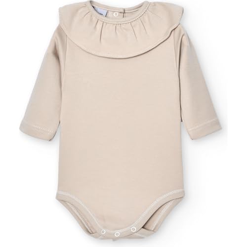 BABIDU Body Bebé Manga Larga Cuello Volante Algodón 100%, Body Bebé Recién Nacido Tejido Hipoalergénico Suave y Transpirable Para Piel Sensible, Primera Puesta, Ropa Bebé Niño y Niña Unisex
