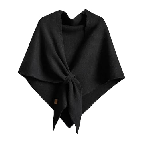 Abundantal Scarf, Women's Solid Color Scarf, Wool Blend Knitted Shawl Wrap, Lightweight Travel, With Loop Closure