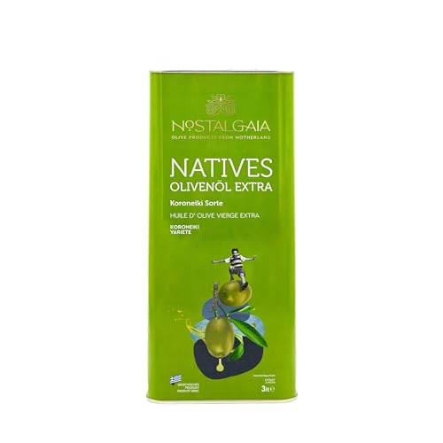 NOSTALGAIA 3 Litres Griechisches Natives Olivenöl Extra 100% Koroneiki kaltgepresst Frische Ernte 2025/2026 sehr niedrige Säure Premium Olivenöl 3L Kanister