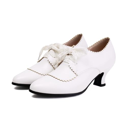 Chaussures derbies femme à lacets et talons blocs style brogue oxford élégantes
