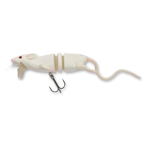 Leurre de pêche 3D rat blanc pour vos sessions de surface en étang