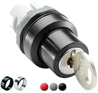 ABB M2SSK1-301 Selector Switch Operator, 22 mm, Maintained, Key Operator, Chrome