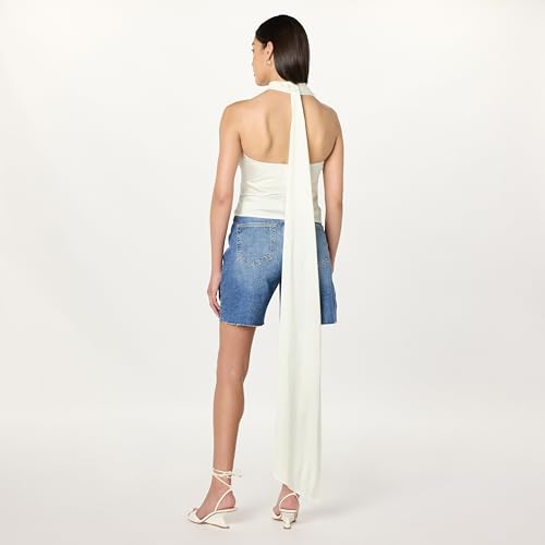 The Drop Women's Satin Halter Scarf Top2
