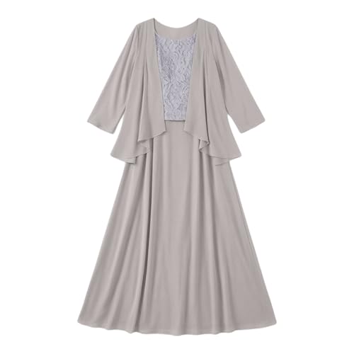 Vêtements de mariage chic ensemble robe trois pièces fluide