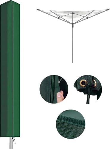 RICHIE Rotary Airer Cover Rotary Clothes Line Cover 600D Washing Lines Cover Waterproof with Zip 16x16x165cm Rotary Airer Cover Rotary Dryer Cover Dryer Protective Cover Windproof, Green - Image 8