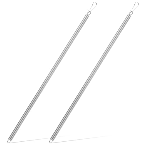 2 Pcs Screen Door Springs with 2 Hooks 14 Inch Long Extension Spring Stainless Steel Screen Door Closer Springs Universal Garage Doors Spring Replacement Hardware for Lightweight Storm Doors