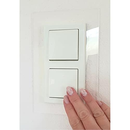 Tapetenschutz Dekorrahmen Wandschutz Tapetenschoner Lichtschalter Acryl Schalter (2-fach Rahmen, transparent/durchsichtig)