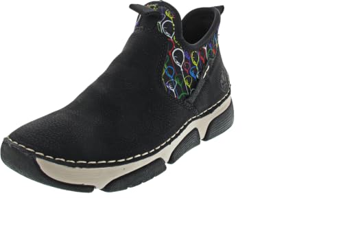 Rieker Damen Slip-On Sneaker 45957, Frauen Halbschuhe,straßenschuhe,Strassenschuhe,Freizeitschuhe,Turnschuhe,Laufschuhe,schwarz (00)… – Ansicht 4
