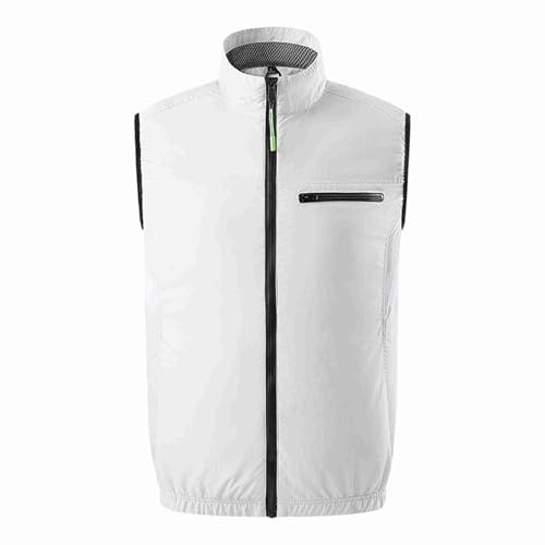 Chaleco de Enfriamiento Air Acondicionamiento de Aire Acondicionado Ventilador de Ventilador Elástico Doble Lado con Bolsillos para Trabajos en Interiores Al Aire (2XL)
