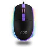 Mouse Gamer AOC Rgb Clique Ultra Leve Óptico 2000dpi Usb Jogos para Fps Cs2 Valorant Fortnite GM150
