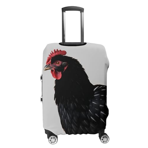 Black Chicken Luggage Cover Tsa Approved Suitcase Covers for Luggage Elastic Washable Suit Case Covers Anti-Scratch Travel Luggages Sleeve Suitcase Protector Fits 19-30 Inch Case(L)4