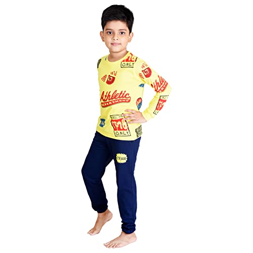 Image of Clothe Funn Boys Printed Cotton Full Sleeves T-Shirt & Pant Set