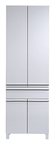 Preisvergleich Produktbild Homexperts Doppelhochschrank, Holz, Weiß, Vier Türen, Eine Schublade