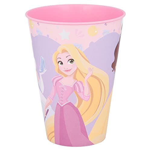 GOBELET RÉUTILISABLE POUR ENFANTS EN PLASTIQUE SANS BPA 430 ML | DISNEY PRINCESS TRUE, Rose