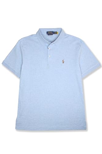 Image of POLO RALPH LAUREN Mens Custom Slim Fit Soft Interlock Cotton Three Button Polo Shirt,