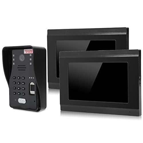 Video-Türsprechanlage, Video-Intercom-Türklingel, Fingerabdruck- / Passwort- / IC-Karte 2 Monitore für die(European regulations)