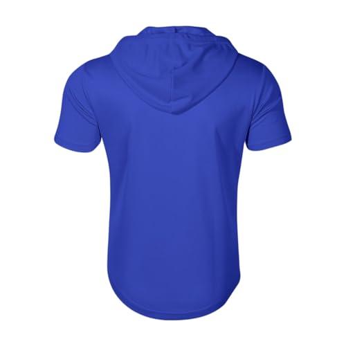 Short Sleeve Hoodies for Men Quarter Zip T-Shirts Gym Workout Athletic Hooded Work Big and Tall Shirts with Pocket4