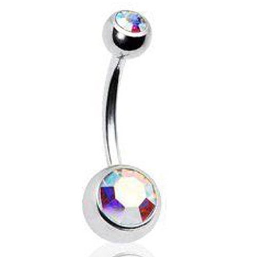 Afco 15Pcs Unisex Punk Rhinestone Belly Bars Navel Button Rings Body Piercing Jewelry Beach Bik #TOP7
