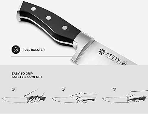 Asety Knife Set, 15 Pcs Kitchen Knife Set With Built-In Knife Sharpener Block, German Stainless Steel Knife Block Set, Full Tang Chef Knife Set, Nsf Food Safe, Gift For Men I Women #TOP7