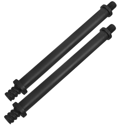 HIAKDOFT 2 Piezas Mango Escobillas de Baño de Plástico Negro Conector Rosca M10, Diseño en Dos Secciones, Ligero y Fácil de Instalar para Limpieza Completa de WC