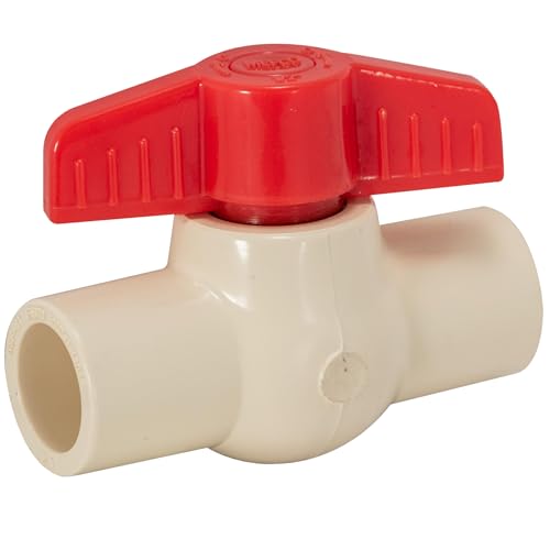 Eastman 1/2 Inch CPVC Slip Ball Valve, White, 48636