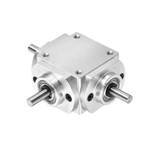 Image of uxcell Gear Box 90 Degree Right Angle Bevel Gearbox 1:1 Reversing Double Output Shaft 1 Module 20 Teeth Bevel Gear Aluminum Frame Simple Mechanical DIY Module 6mm Shaft,91x66x30mm(LxWxH)