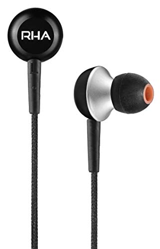 RHA MA350 Earbuds in-Ear Noise Isolating Headphones Black - 3 Year Warranty