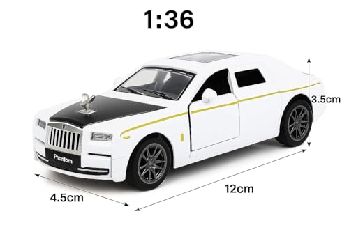 Image of Amisha Gift Gallery Car Toy for Kids Queens 70 Toy Model Fiat Openable Doors & Pull Back Action (Rolls Royce Phantom)