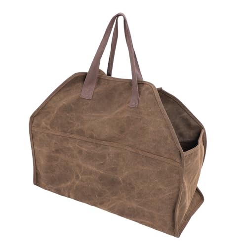 Yosoo Health Gear Bolsa de Transporte de Cortafuegos de Lona, Soporte de Registro de 46x57x24cm de Servicio Pesado con Manijas para la Barbacoa para Acampar de Chimenea, Bolso de Almacenamiento