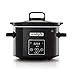 Crockpot olla de cocción lenta | Digital programable | 2,4 L (2 personas) | Función mantener caliente | Color negro y cromado [CSC061X]