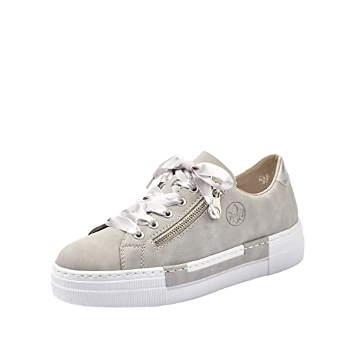 Rieker Frühjahr/Sommer N49C2 Sneakers Basses femme Gris (Cement/Silver 40) 38 EU